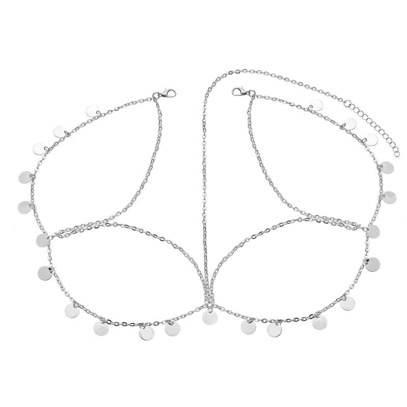 Boho Style Sequins Tassel Head Chain Crystal Headpiece