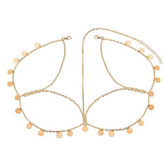 Boho Style Sequins Tassel Head Chain Crystal Headpiece