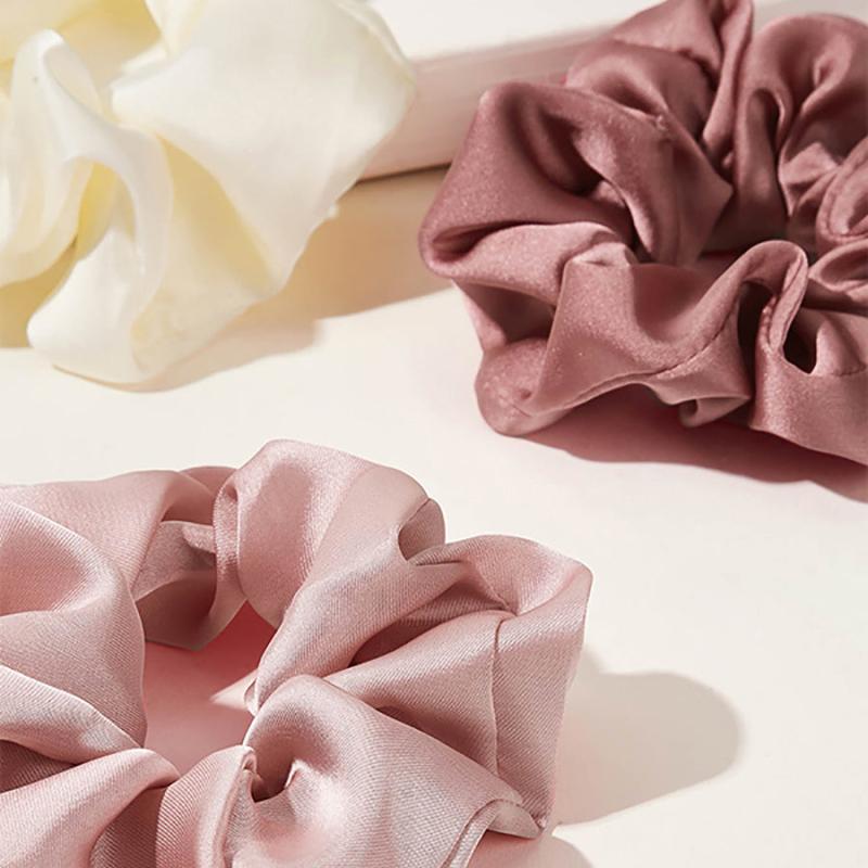 4 Pcs Silk Hair Scrunchies for Women - Ponytail Holder