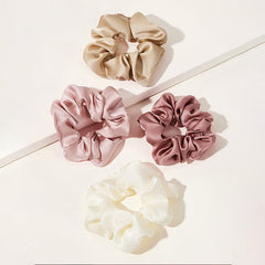 4 Pcs Silk Hair Scrunchies for Women - Ponytail Holder