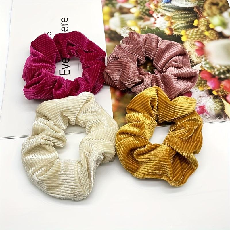 Ladies Large Scrunchie Hair Rings Retro Ponytail Holder Hair Accessories