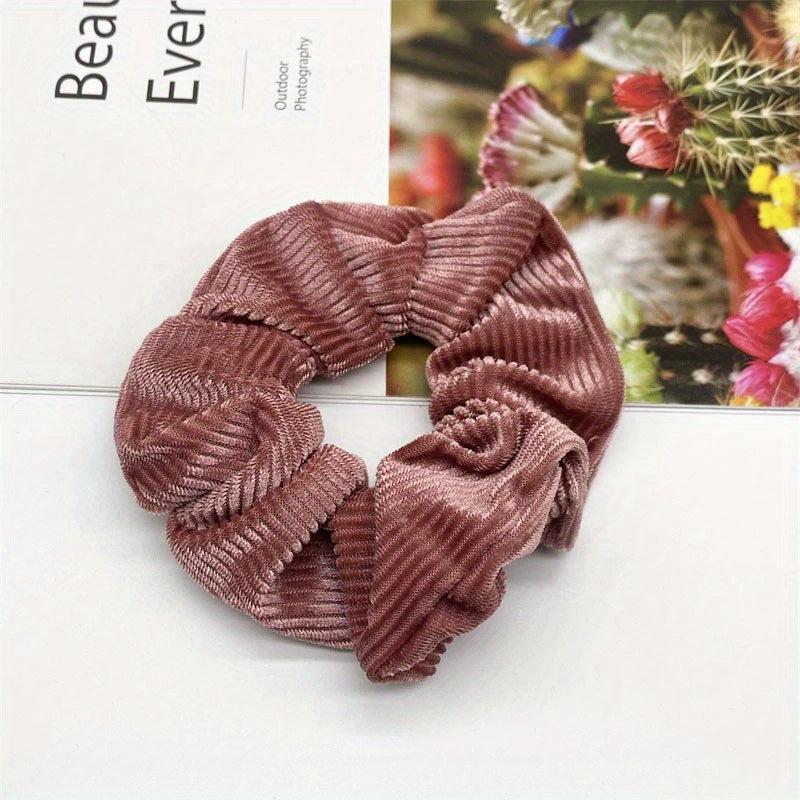 Ladies Large Scrunchie Hair Rings Retro Ponytail Holder Hair Accessories