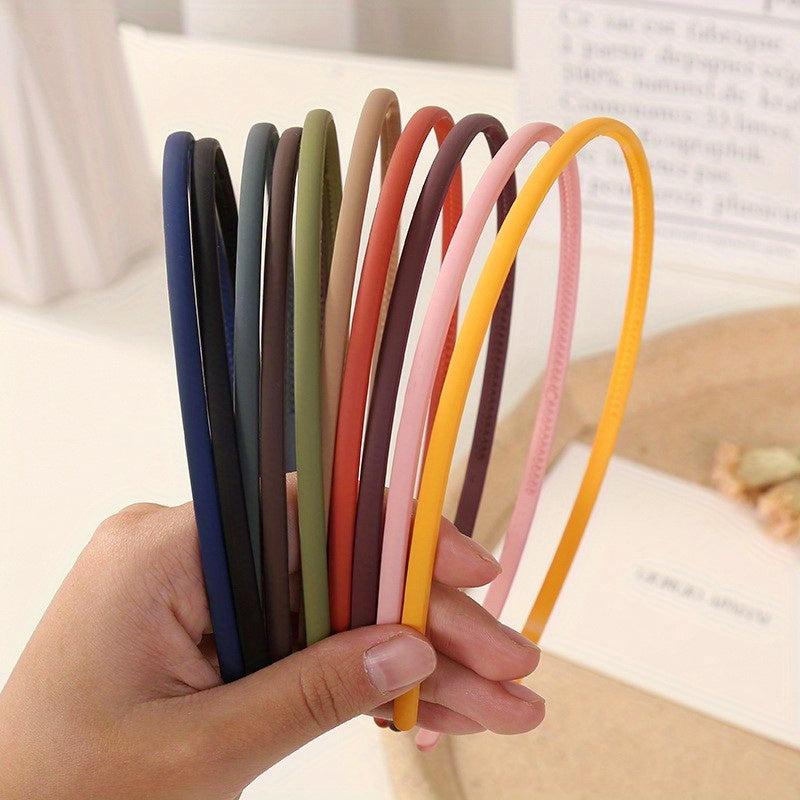 10pcs Teethed Head Hoop Matte Solid Headband Hair Band Hair Accessories