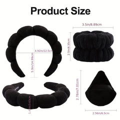 7 Pcs Spa Hair Accessories Headband Makeup Sponge Wristband for Women