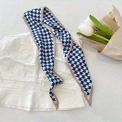 Light Crackle Flower Scarf Ribbon Satin Hair Accessory
