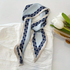 Light Crackle Flower Scarf Ribbon Satin Hair Accessory