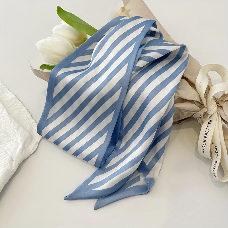 Light Crackle Flower Scarf Ribbon Satin Hair Accessory