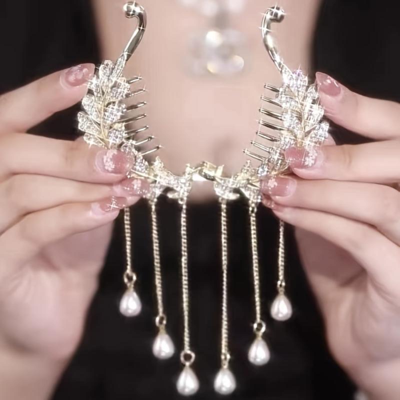 Glitter Hair Claw Bun Ballet Buns Shaper Tassel Hairpin