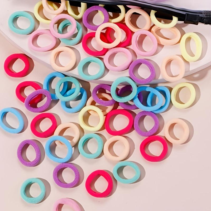 100pcs Seamless Baby Hair Ties Small Multicolor Hair Ties for Girls