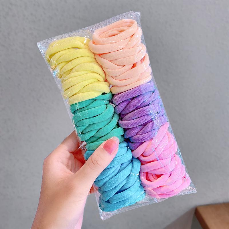 100pcs Elastic Hair Tie Seamless Hair Rope Solid Hair Access