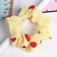 Sweet Strawberry Pattern Scrunchies Hair Tie Elastic Ponytail Holder