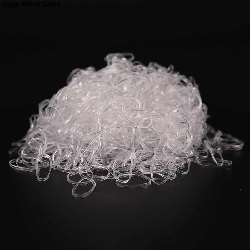 500pcs Transparent Elastic Rubber Band Ponytail Holder Hair Styling Tool