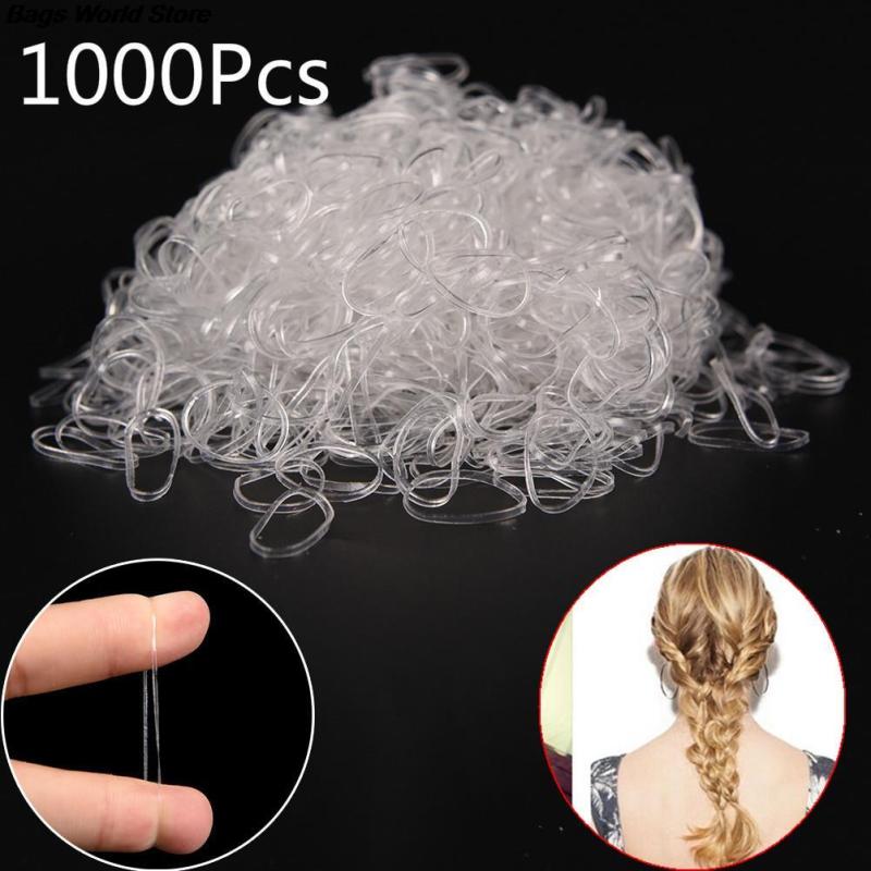 500pcs Transparent Elastic Rubber Band Ponytail Holder Hair Styling Tool