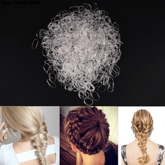 500pcs Transparent Elastic Rubber Band Ponytail Holder Hair Styling Tool