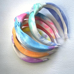 4PCS Tie Dye Knotted Wide Cloth Headband Hair Hoop Accessories