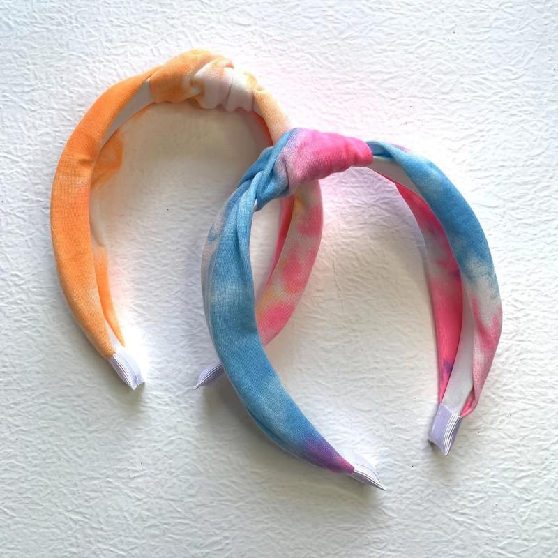 4PCS Tie Dye Knotted Wide Cloth Headband Hair Hoop Accessories