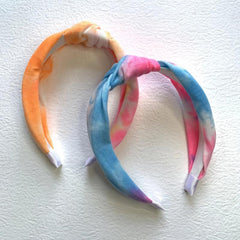4PCS Tie Dye Knotted Wide Cloth Headband Hair Hoop Accessories