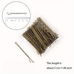 100pcs Metal Bobby Pin Solid Side Clip Hair Accessories
