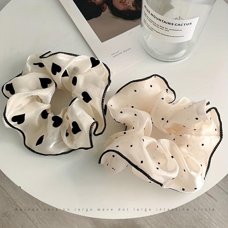 Dotted Pattern Hair Tie Elastic Scrunchie Ponytail Rope