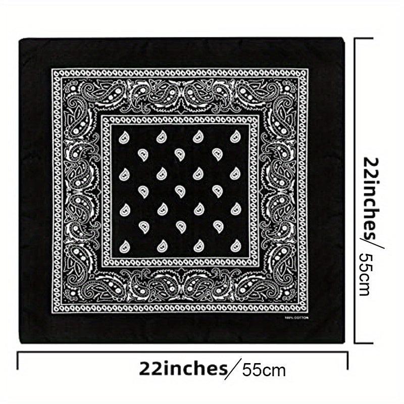 55 Square Red Paisley Print Scarf Bandana Headband Wrap