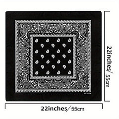 55 Square Red Paisley Print Scarf Bandana Headband Wrap