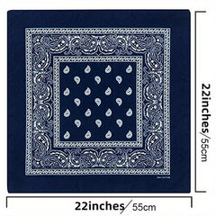 55 Square Red Paisley Print Scarf Bandana Headband Wrap