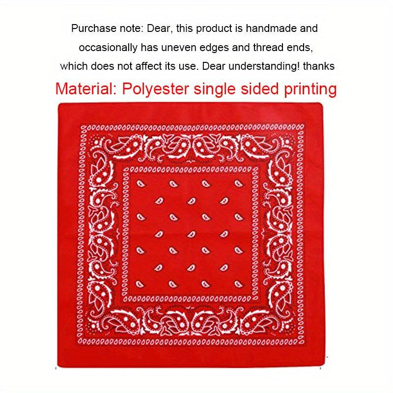 55 Square Red Paisley Print Scarf Bandana Headband Wrap