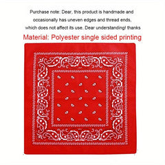55 Square Red Paisley Print Scarf Bandana Headband Wrap