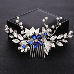 Hair Comb Piece Pearl Crystal Flower Bridal Wedding Hair Accessory