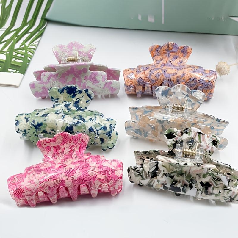 Colorful Retro Pattern Acrylic Hair Clips