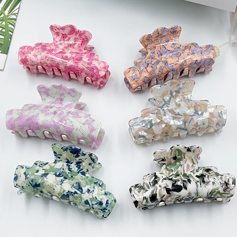 Colorful Retro Pattern Acrylic Hair Clips