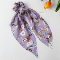 Floral Bowknot Hair Scarf Scrunchies Hair Bands - Hair Elastic
