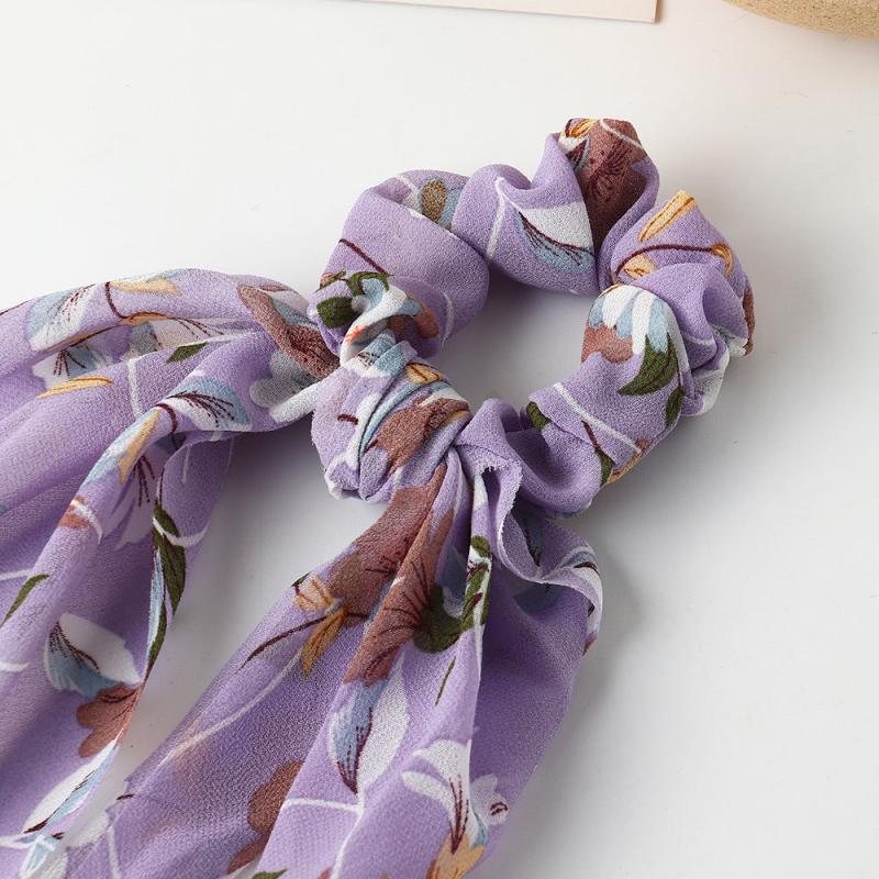 Floral Bowknot Hair Scarf Scrunchies Hair Bands - Hair Elastic
