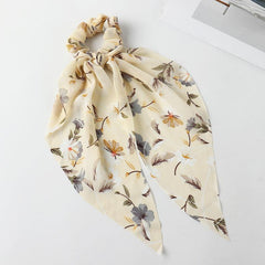 Floral Bowknot Hair Scarf Scrunchies Hair Bands - Hair Elastic