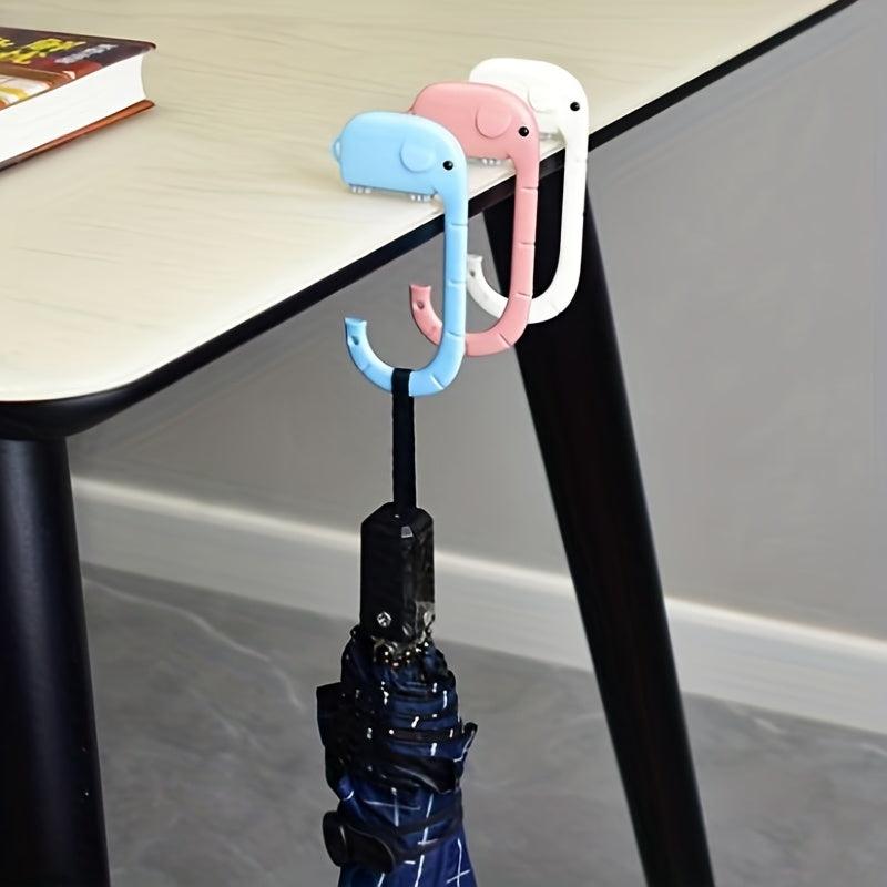 3pcs Elephant Shaped Desk Purse Hooks for Handbags Backpacks
