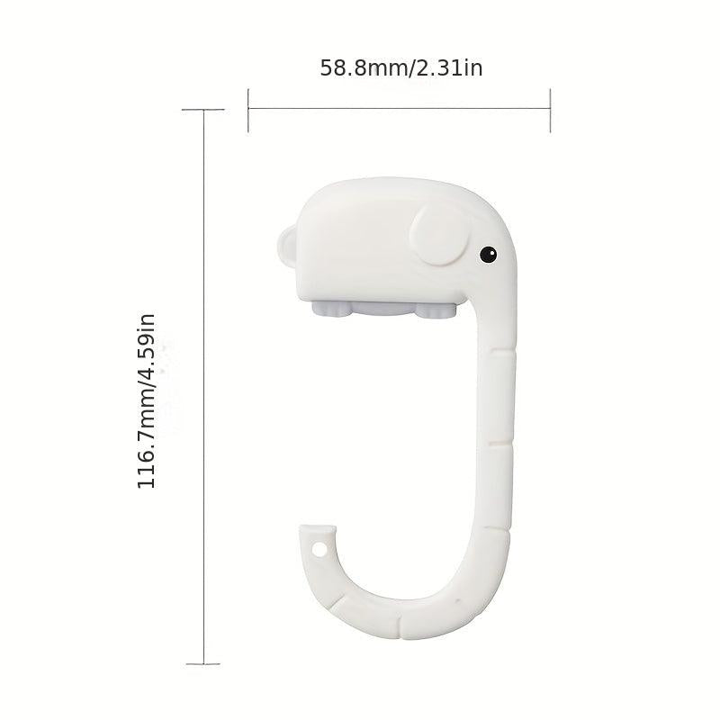 3pcs Elephant Shaped Desk Purse Hooks for Handbags Backpacks
