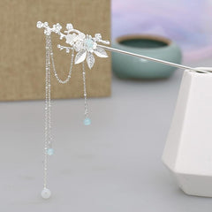 Vintage Flower Leaf Tassel Hair Clip
