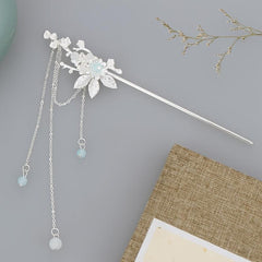 Vintage Flower Leaf Tassel Hair Clip
