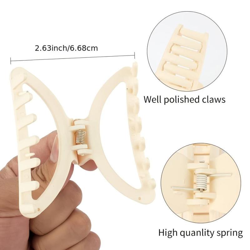 4pcs Neutral Claw Hair Clips Matte Hair Claw Clips For Thin Hair