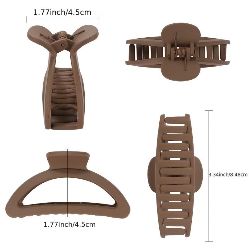 4pcs Neutral Claw Hair Clips Matte Hair Claw Clips For Thin Hair