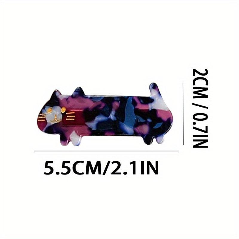 Cat Pattern Hair Clip French Barrette Hair Accessory