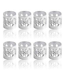 50pcs Aluminum Hollow Out Dreadlocks Rings Beads Hair Ring Decoration Silvery