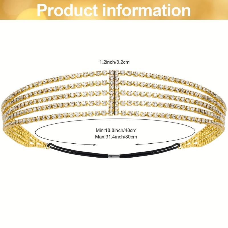 Elastic Rhinestone Headband for Women Bridal Jewelry