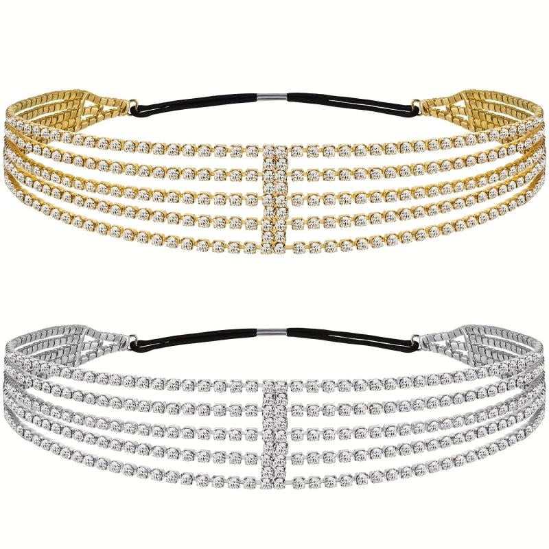 Elastic Rhinestone Headband for Women Bridal Jewelry