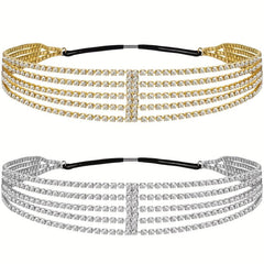 Elastic Rhinestone Headband for Women Bridal Jewelry