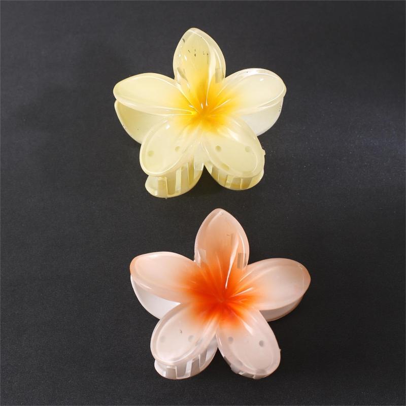Yellow Orange Acrylic Flower Hair Claw Set Large Shark Claw