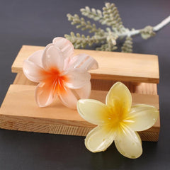 Yellow Orange Acrylic Flower Hair Claw Set Large Shark Claw