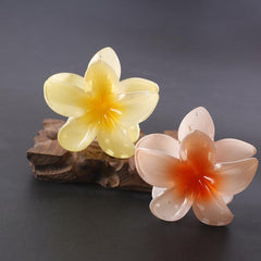 Yellow Orange Acrylic Flower Hair Claw Set Large Shark Claw