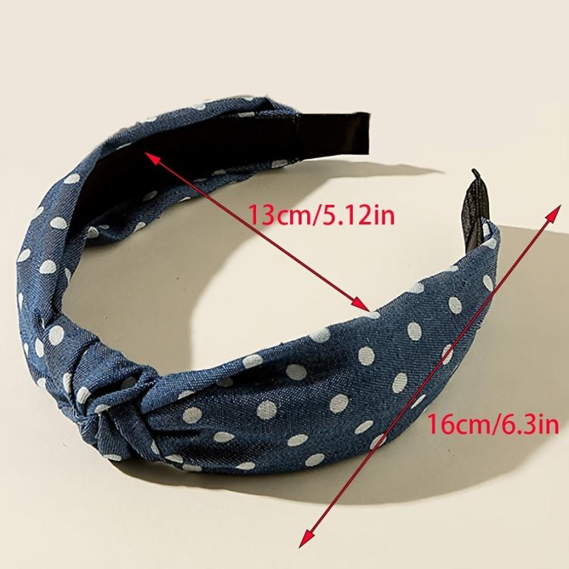3pcs Denim Striped Dot Headband Women's Hair Accessories