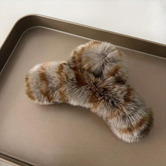 Leopard Hair Claw Winter Hair Claw for Ponytail Holder
